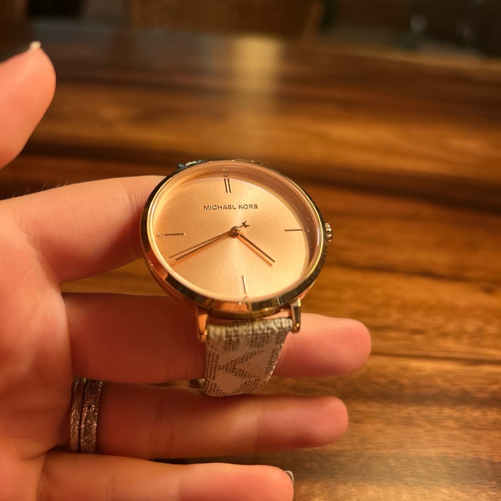 Michael Kors Rose Gold Watch with Patterned Strap